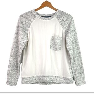 Lou & Grey Heathered Sweatshirt with Navy Trim